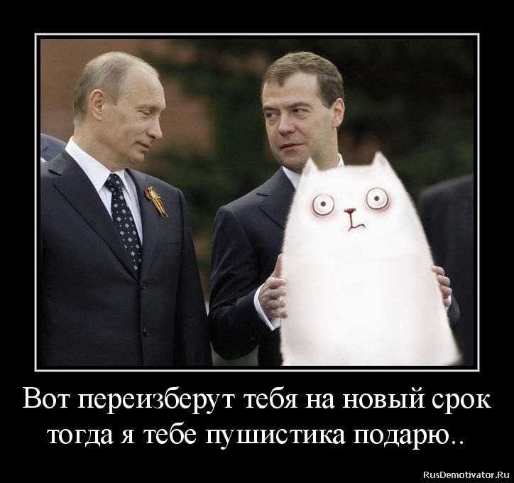 Вот переизберут тебя на новый срок
тогда я тебе пушистика подарю.. Вот переизберут тебя на новый срок
тогда я тебе пушистика подарю..
