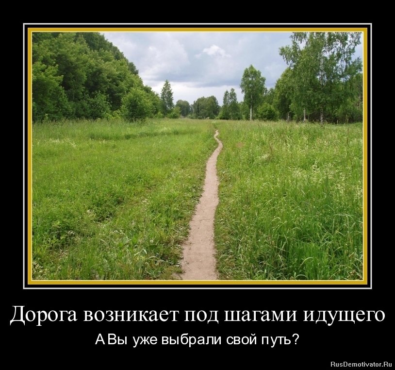 Дорога возникает под шагами идущего - А ты уже выбрал свой путь?